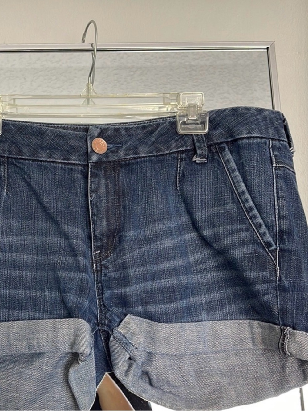 Express denim short shorts